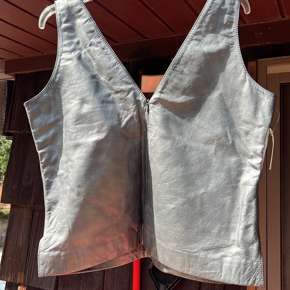 NWT REM Garson Gray Leather women’s top.soft, supple and gorgeous. - Picture 11 of 11